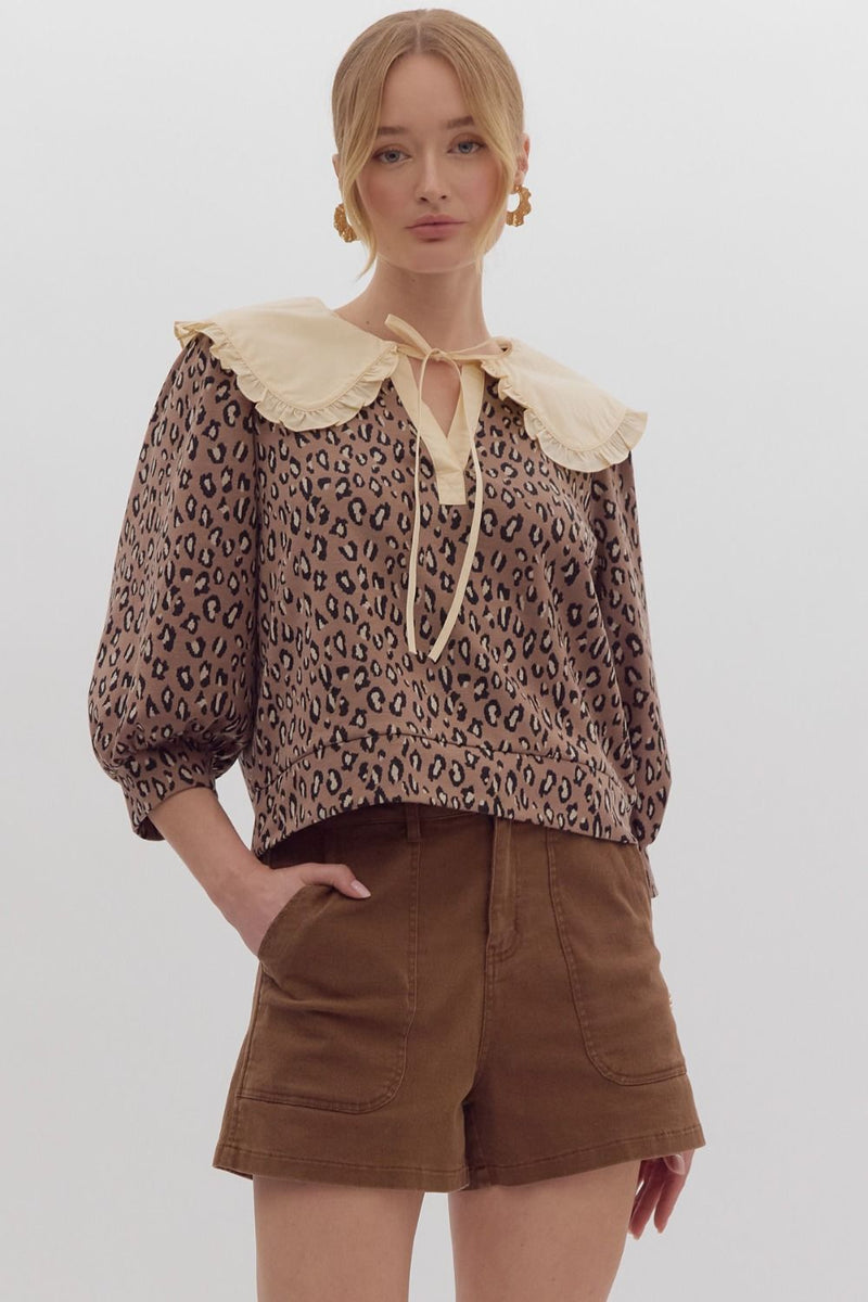 Mocha Leather Top main image 1