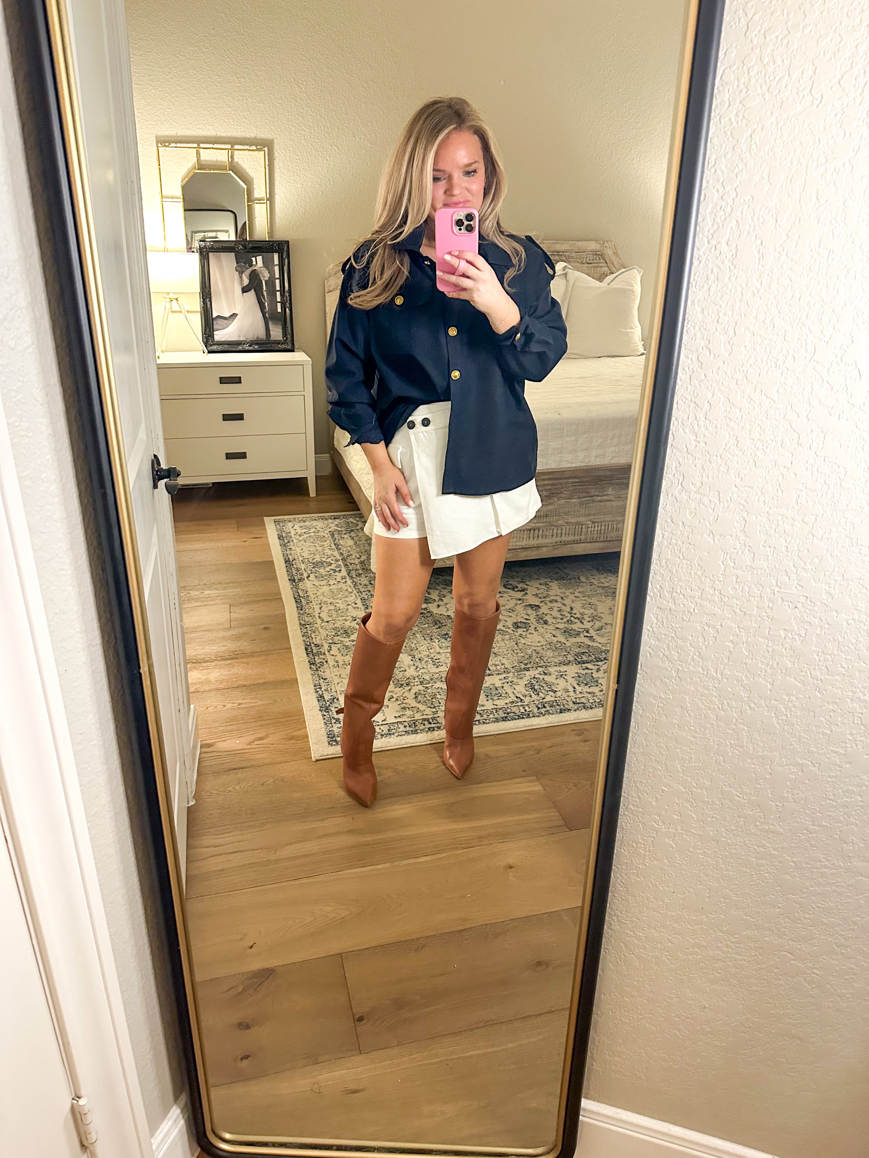 Navy & Gold Shacket – Chilton Avenue