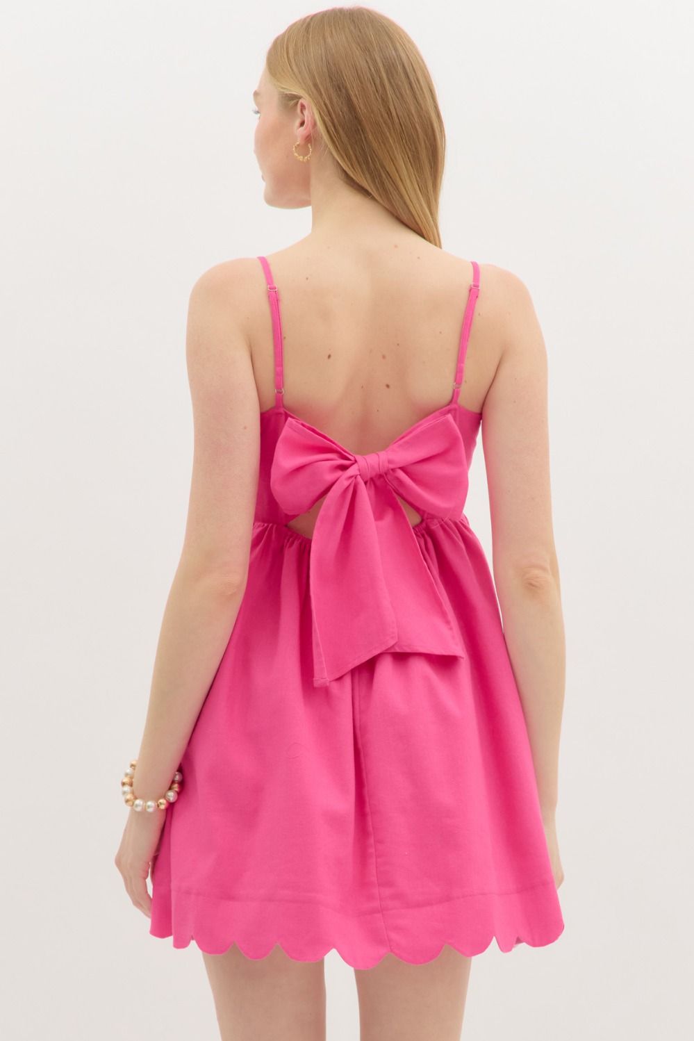 hot pink scalloped dress Girls: The Cool Factor Pink Scalloped Tiered Mini Dress Shop the Mint