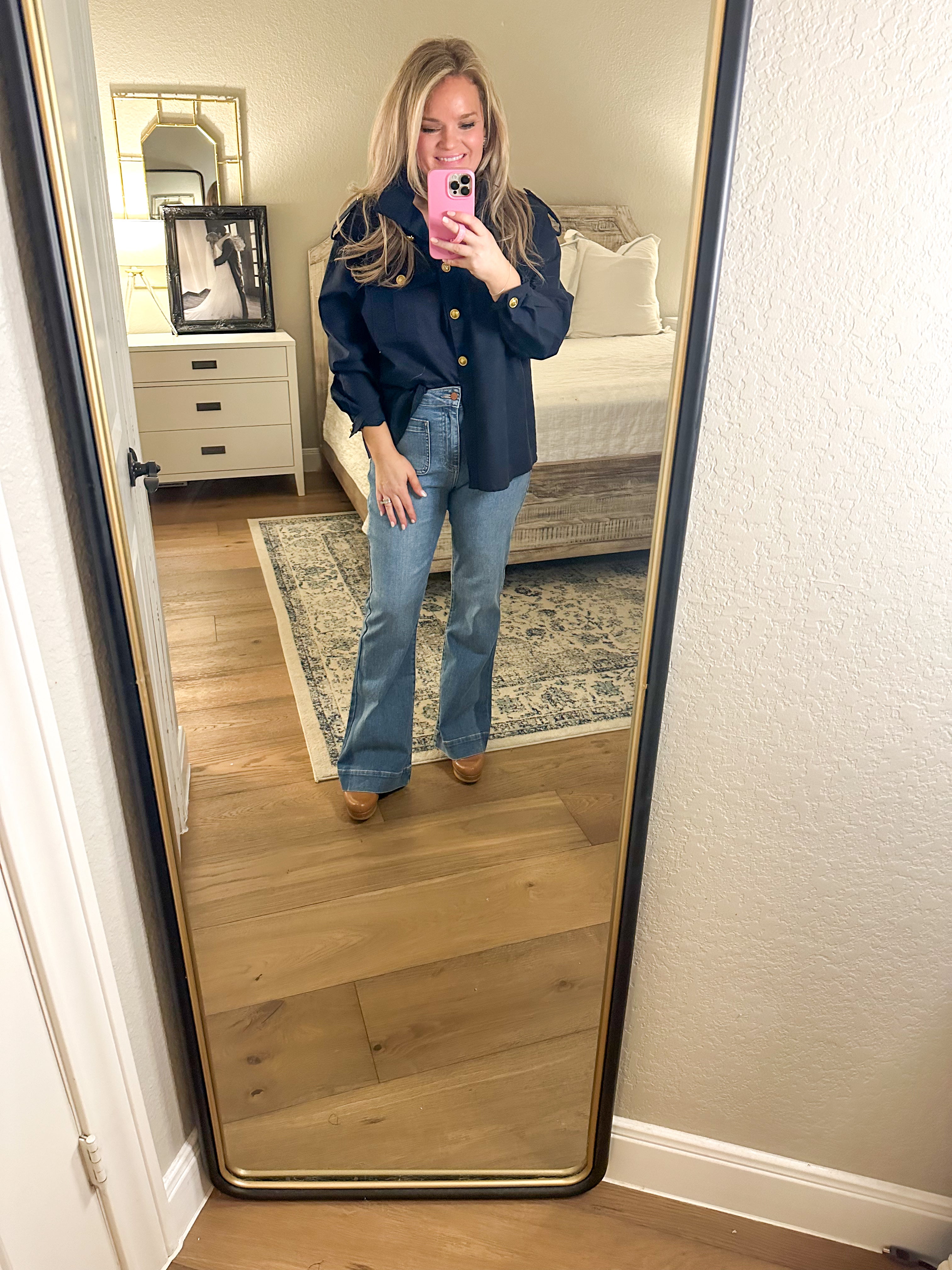 Navy & Gold Shacket – Chilton Avenue