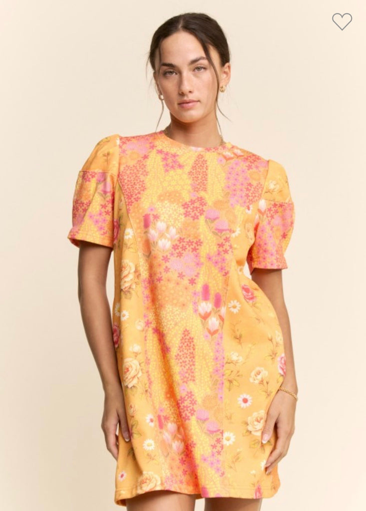 orange patchwork dress Orange Patchwork Dress