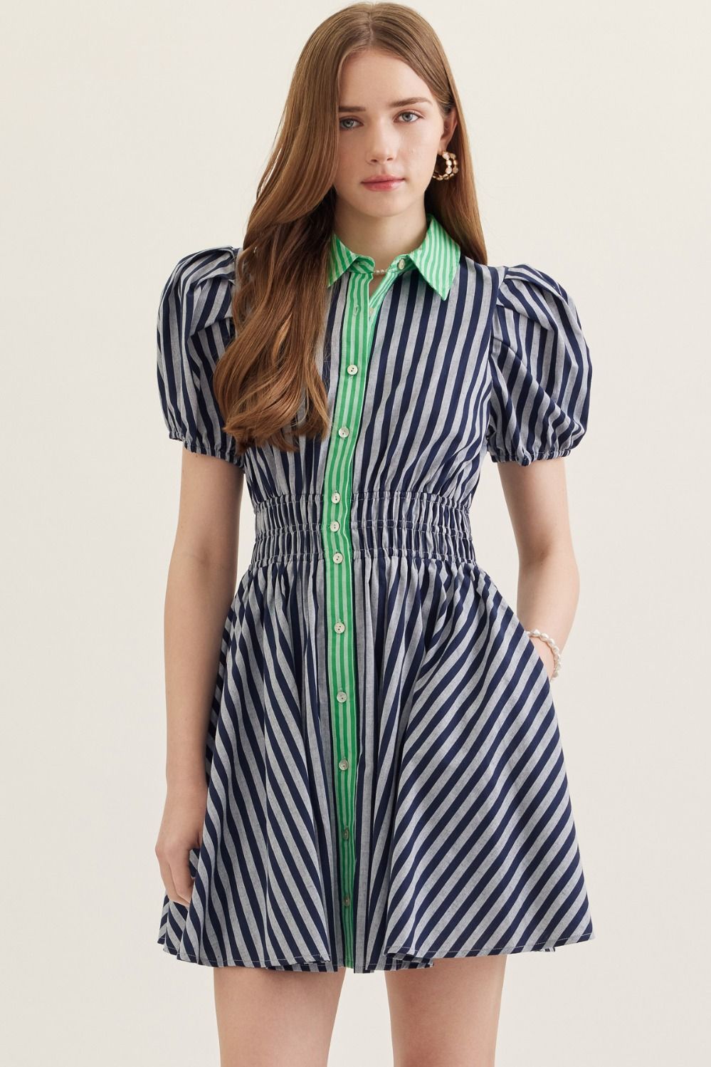 navy and green striped dress Green And Blue Striped Chevron Mini Dress