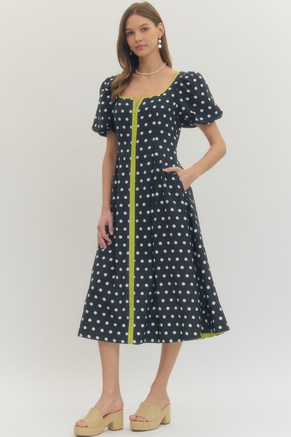 Navy Polka Dot Dress Navy Polka Dot Dress