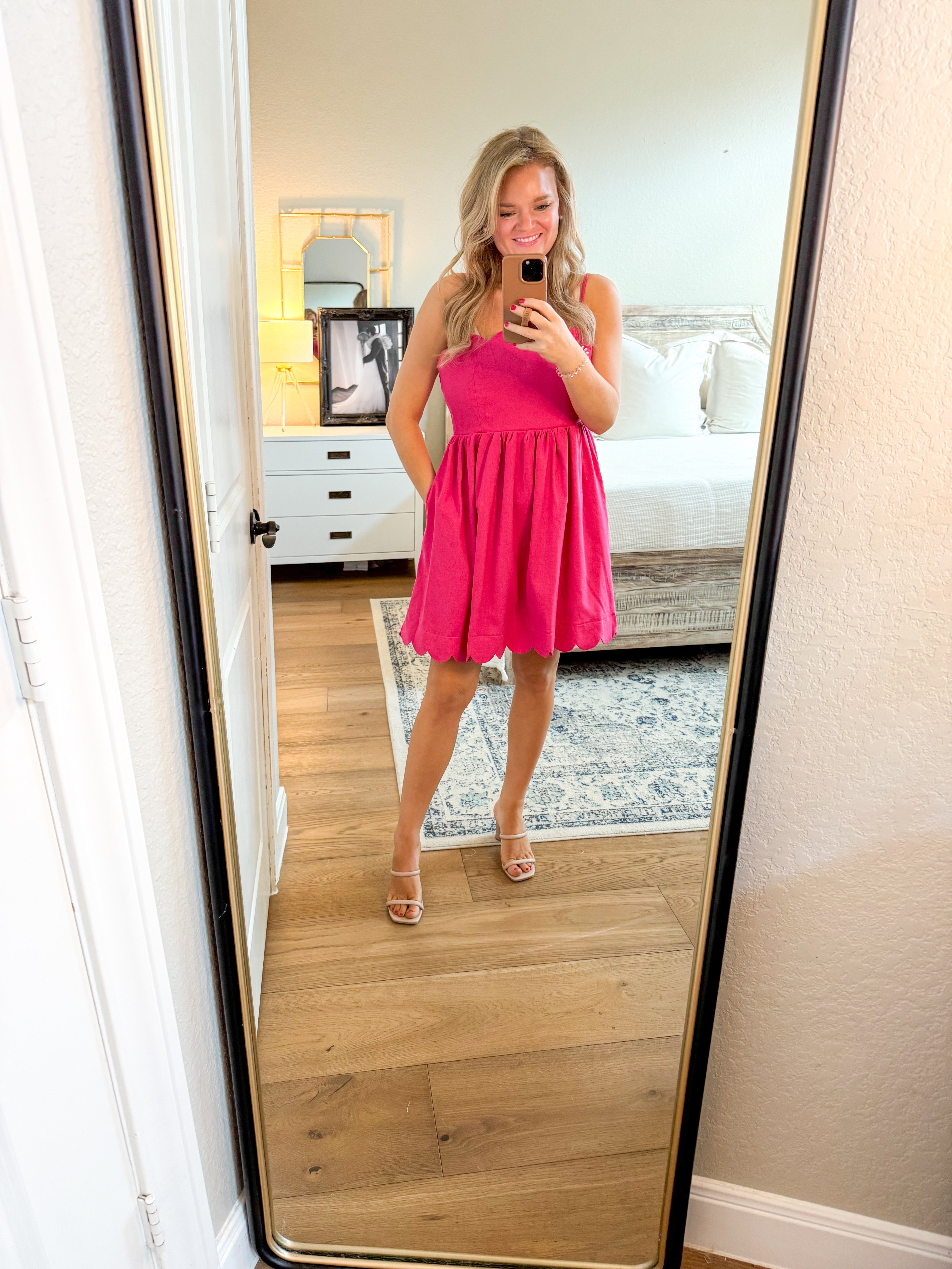 Hot Pink Scalloped Dress Chilton Avenue Hot Pink Scalloped Dress Chilton Avenue