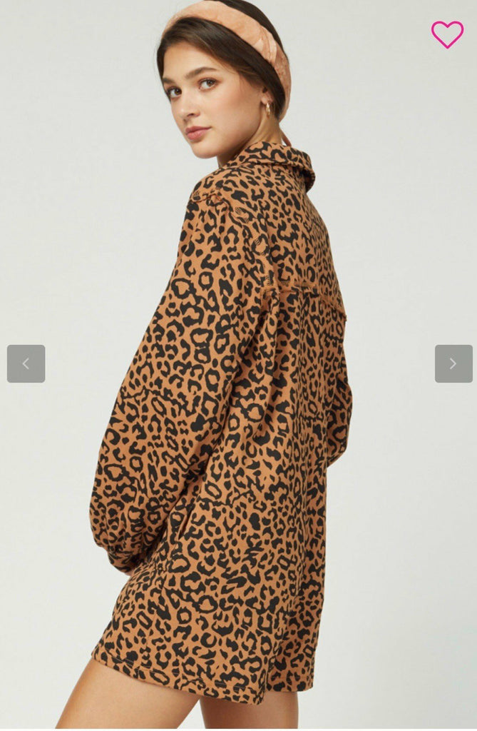Leopard Long Sleeved Romper