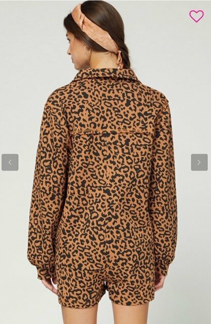 Leopard Long Sleeved Romper