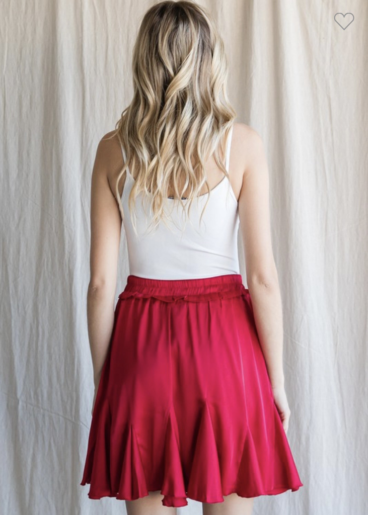 Red Silky Skort