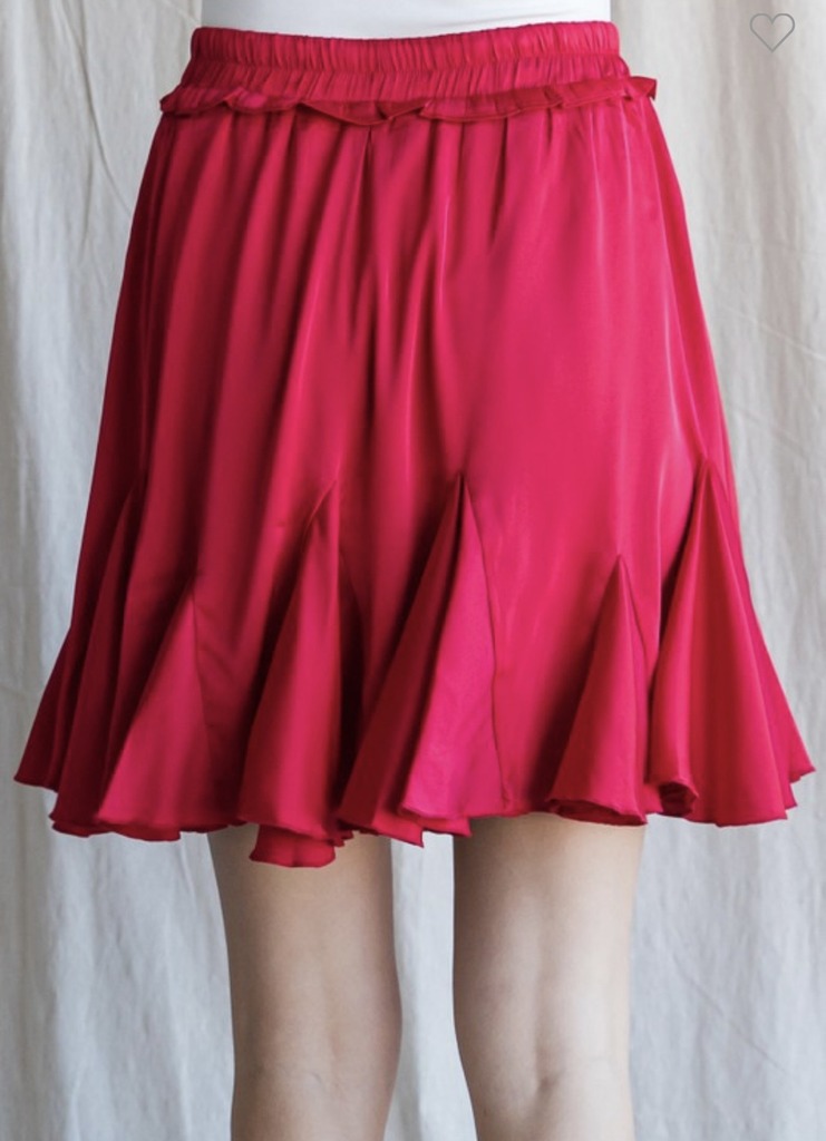 Red Silky Skort